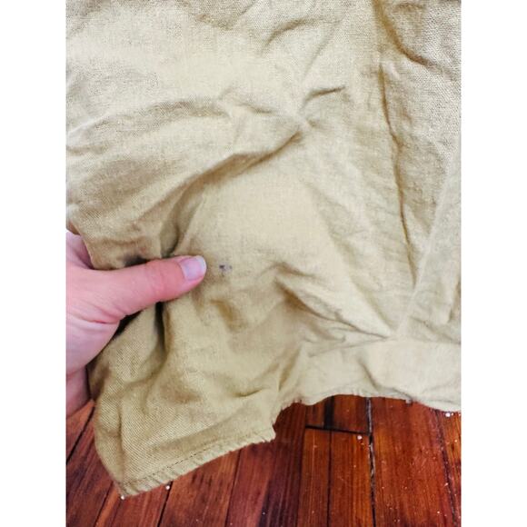 TOCCIN Women's Brown Khaki Square Neck Ruched Bodice Tie Waist Midi Dress Size 8 - Picture 9 of 16